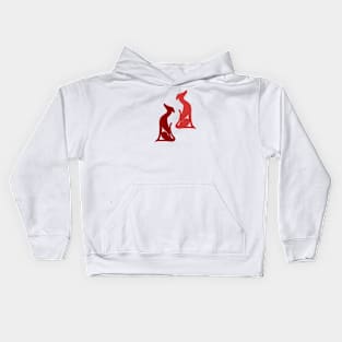 Greyhound Sitting Red Kids Hoodie